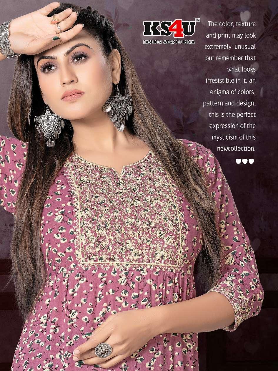 KS4U Tazim 2 Fancy Wear Wholesale Anarkali Kurtis Catalog
